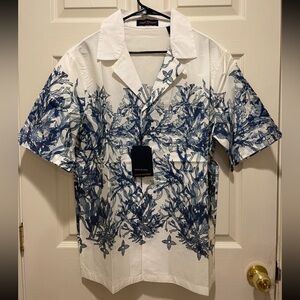 LV Aqua White and Blue Monogy Shirt